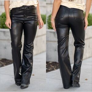 EUC Judy Blue Black Faux Leather High Rise Bootcut Pants